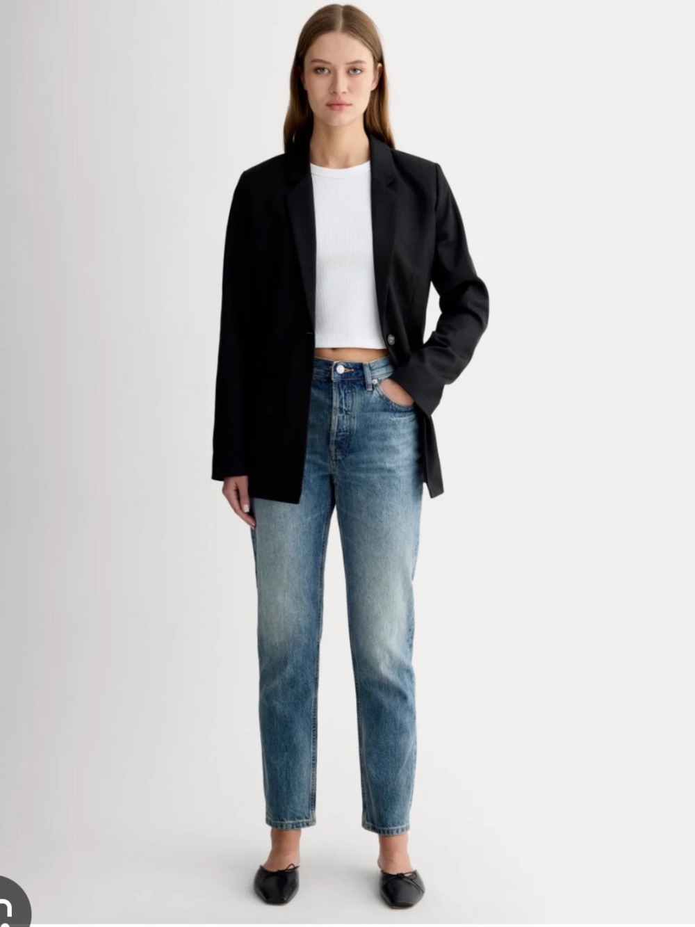 Everlane Highrise Blue The 90s Cheeky Jeans Size 25 Organic Cotton